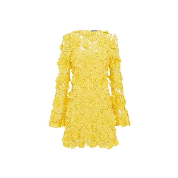 Leo Lin Yellow Dresses Premium lace mini dress