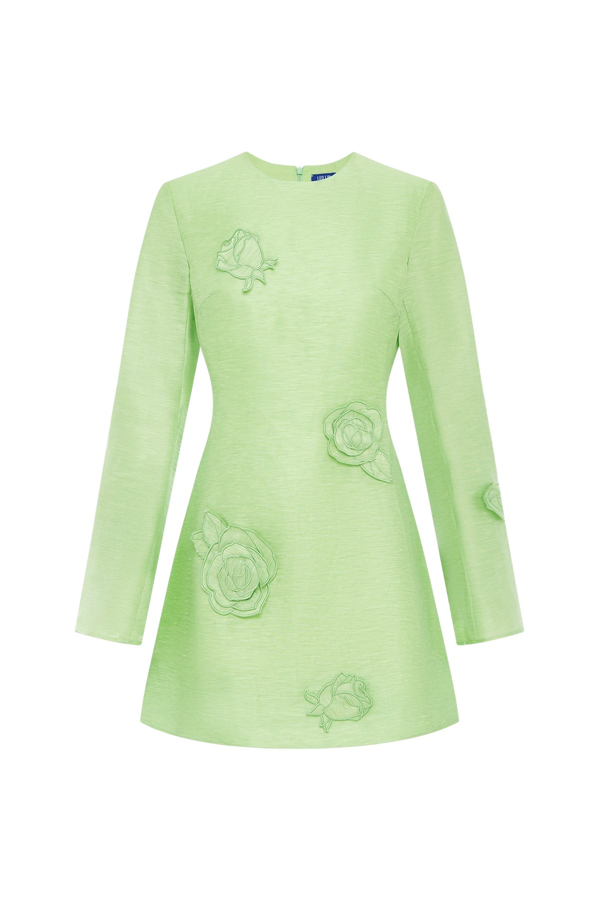 Leo Lin Suzanne Appliqué Long Sleeve Mini Dress
