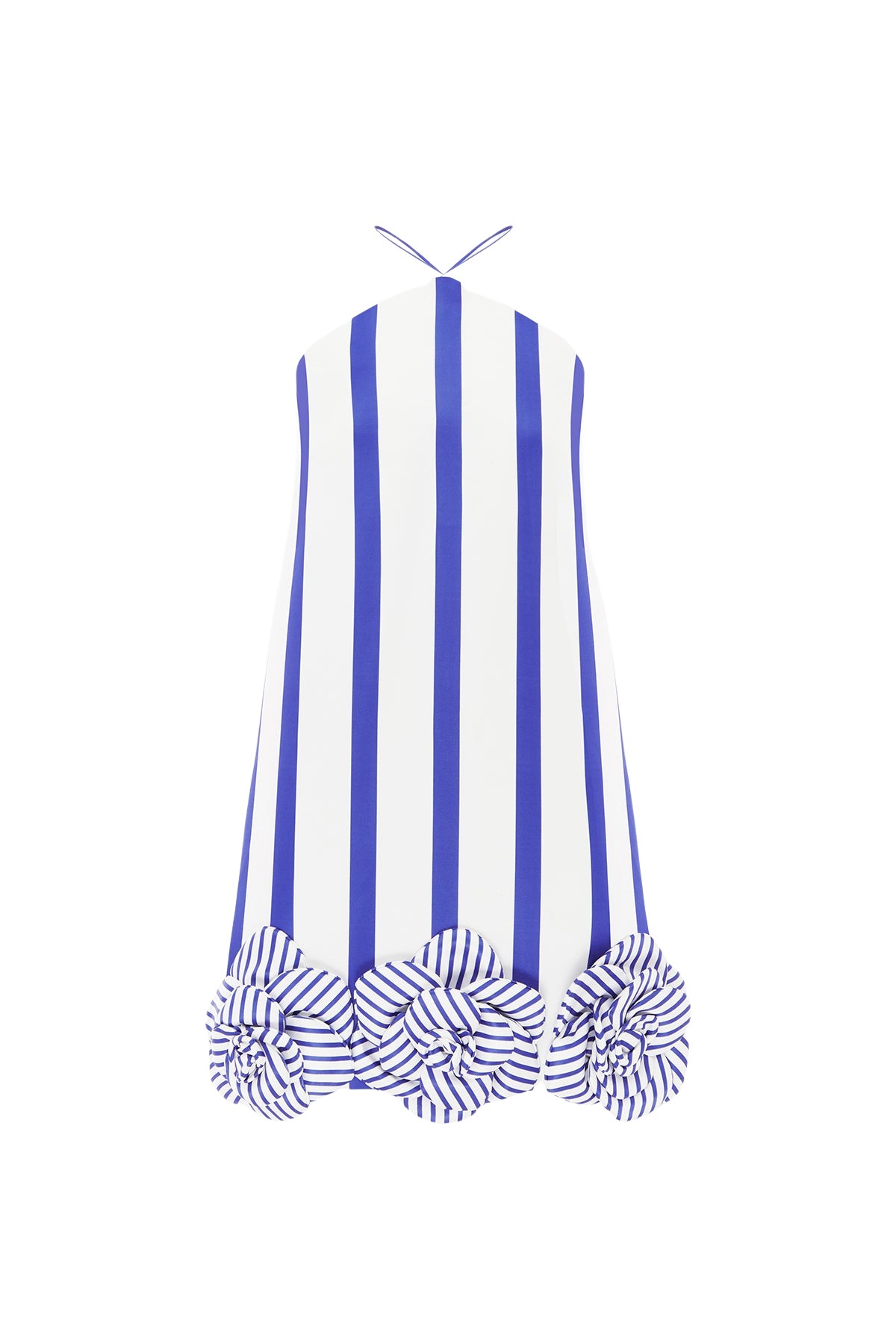 Leo Lin Suzy Striped Halterneck Mini Dress