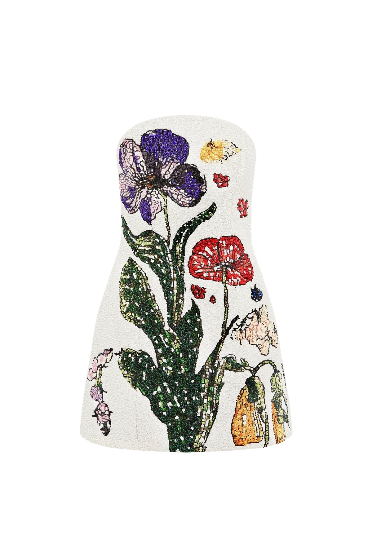 Leo Lin Zaria Beaded Bustier Mini Dress
