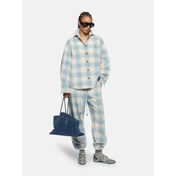 The Attico Light Blue And White Long Pant - The Attico Pants - Designed by Gilda Ambrosio & Giorgia Tordini - Shop at Luxury Shoes 
