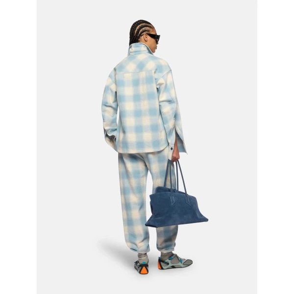 The Attico Light Blue And White Long Pant - The Attico Pants - Designed by Gilda Ambrosio & Giorgia Tordini - Shop at Luxury Shoes 