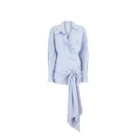 The Attico Light Blue And White Mini Dress - The Attico Dresses - Designed by Gilda Ambrosio & Giorgia Tordini - Shop at Luxury Shoes 