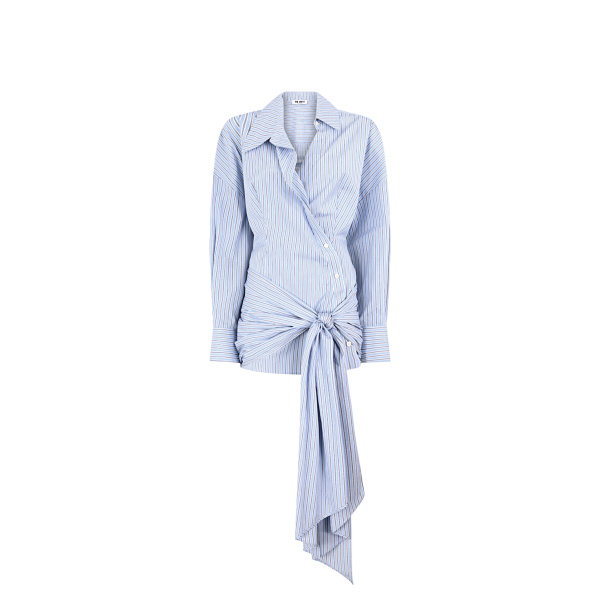 The Attico Light Blue And White Mini Dress - The Attico Dresses - Designed by Gilda Ambrosio & Giorgia Tordini - Shop at Luxury Shoes 