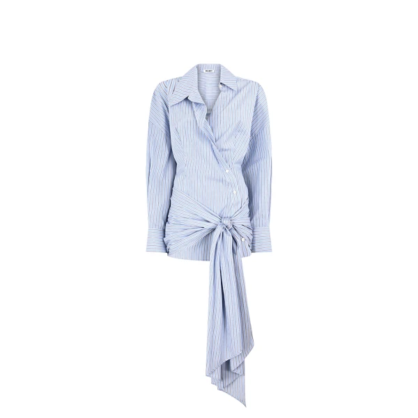 The Attico Light Blue And White Mini Dress - The Attico Dresses - Designed by Gilda Ambrosio & Giorgia Tordini - Shop at Luxury Shoes 
