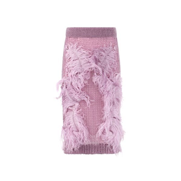 The Attico Light Mauve Midi Skirt - The Attico Skirts - Designed by Gilda Ambrosio & Giorgia Tordini - Shop at Luxury Shoes 