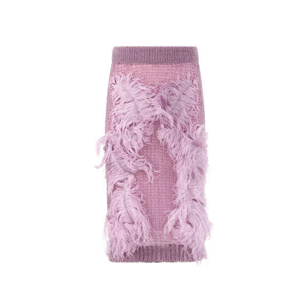 The Attico Light Mauve Midi Skirt - The Attico Skirts - Designed by Gilda Ambrosio & Giorgia Tordini - Shop at Luxury Shoes 
