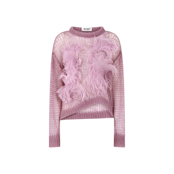 The Attico Light Mauve Sweater - The Attico Knitwear - Designed by Gilda Ambrosio & Giorgia Tordini - Shop at Luxury Shoes 