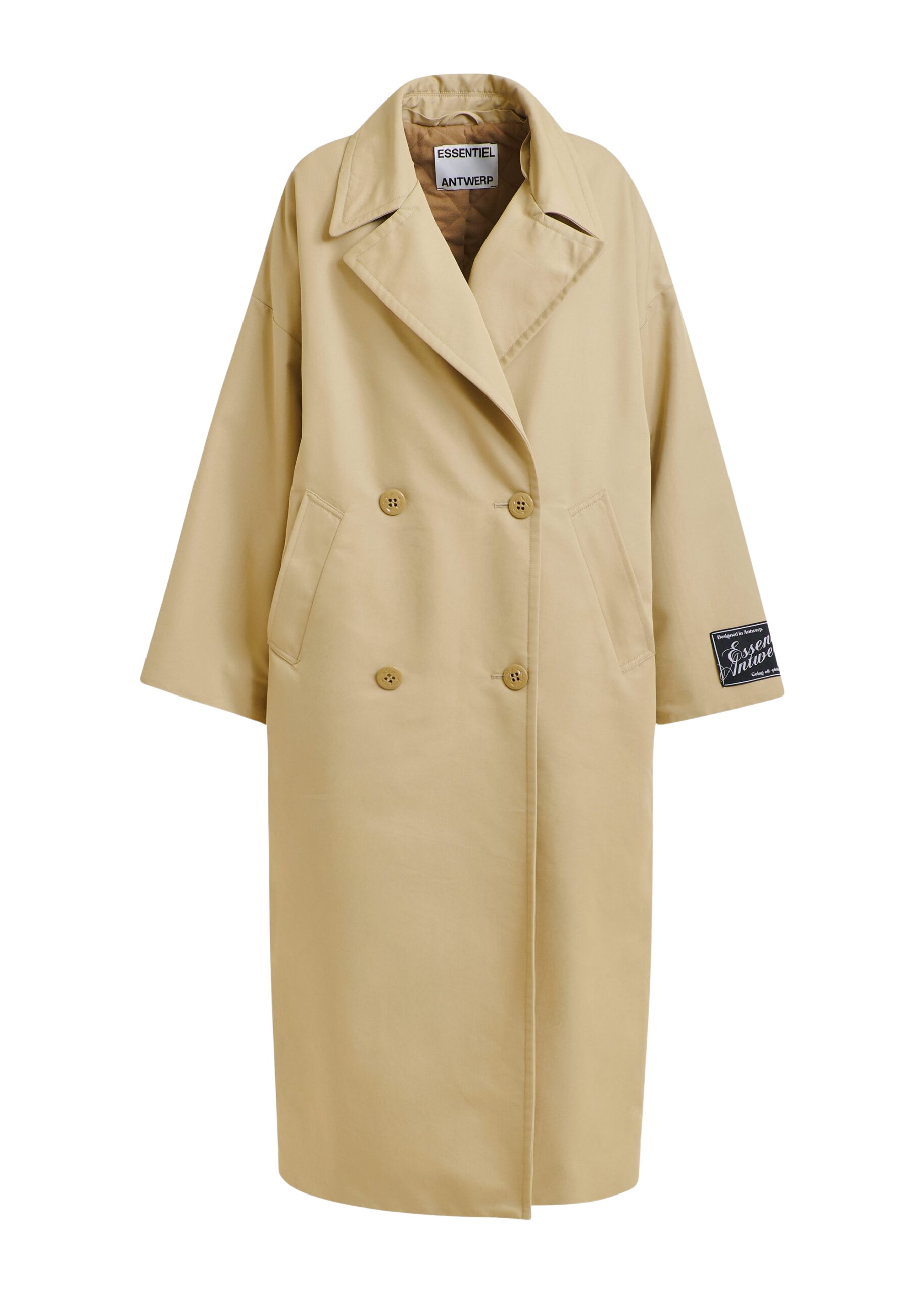 Essentiel Antwerp Light beige oversized trenchcoat Coat