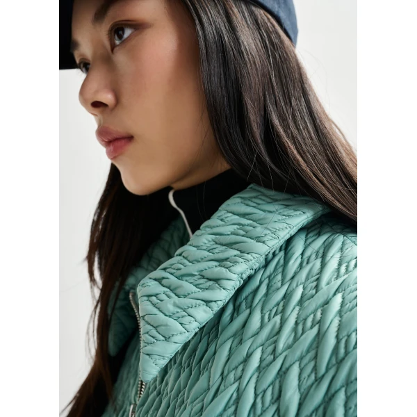 Essentiel Antwerp Light blue faux leather bomber jacket - Essentiel Antwerp Jackets - Colorful Belgian Design - Shop at Luxury Shoes 