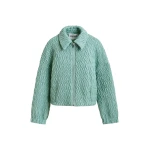 Essentiel Antwerp Light blue faux leather bomber jacket - Essentiel Antwerp Jackets - Colorful Belgian Design - Shop at Luxury Shoes 
