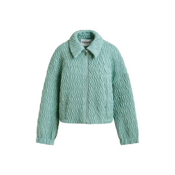 Essentiel Antwerp Light blue faux leather bomber jacket - Essentiel Antwerp Jackets - Colorful Belgian Design - Shop at Luxury Shoes 