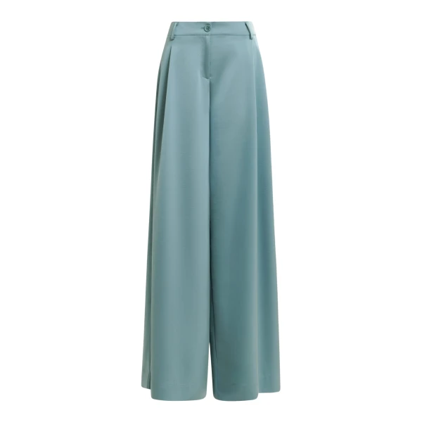 Essentiel Antwerp Light blue wide-leg satin pants - Essentiel Antwerp Pants - Colorful Belgian Design - Shop at Luxury Shoes 