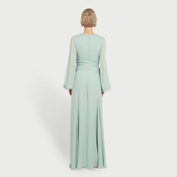 Giambattista Valli Long Acqua Dress With Bow - Giambattista Valli Dresses - Romantic Couture - Shop at Luxury Shoes 