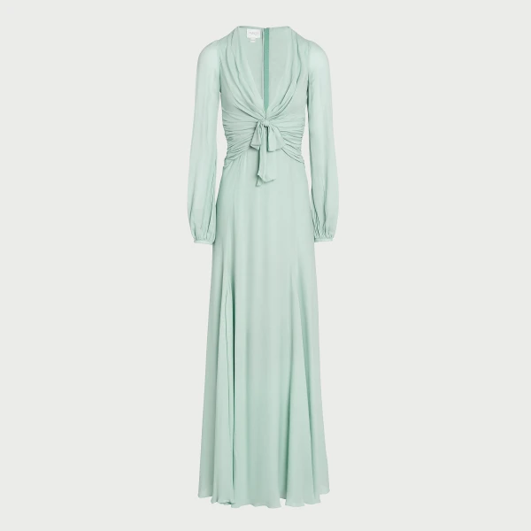 Giambattista Valli Long Acqua Dress With Bow - Giambattista Valli Dresses - Romantic Couture - Shop at Luxury Shoes 