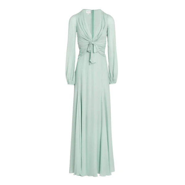Giambattista Valli Long Acqua Dress With Bow - Giambattista Valli Dresses - Romantic Couture - Shop at Luxury Shoes 
