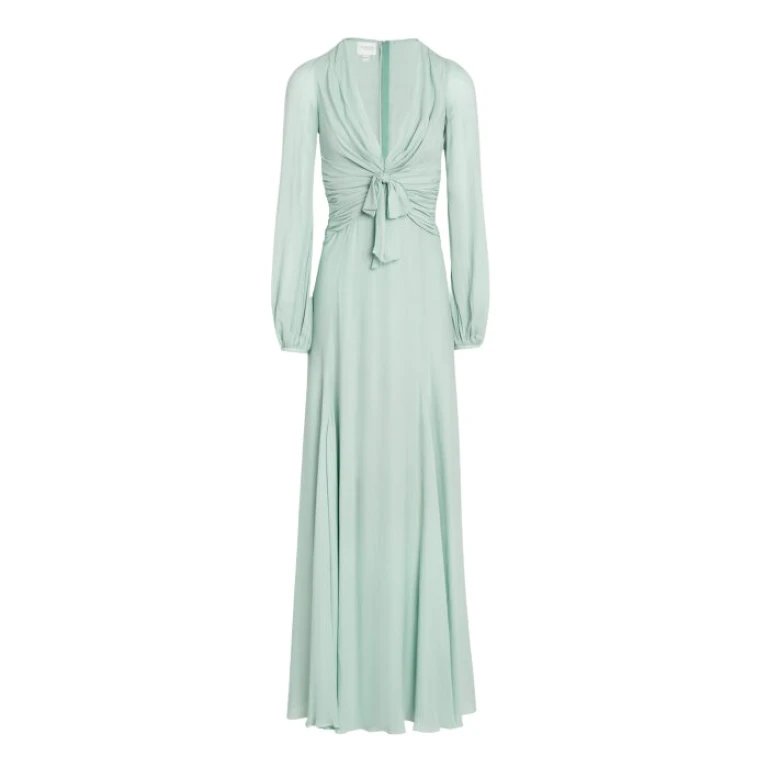 Giambattista Valli Long Acqua Dress With Bow - Giambattista Valli Dresses - Romantic Couture - Shop at Luxury Shoes 