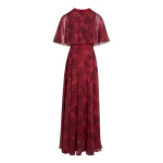 Giambattista Valli Long Anemones Silk Dress With Cape - Giambattista Valli Dresses - Romantic Couture - Shop at Luxury Shoes 