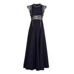 Giambattista Valli Long Black Popeline And Lace Dress - Giambattista Valli Dresses - Romantic Couture - Shop at Luxury Shoes 