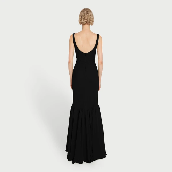 Giambattista Valli Long Black Trumpet Dress - Giambattista Valli Dresses - Romantic Couture - Shop at Luxury Shoes 