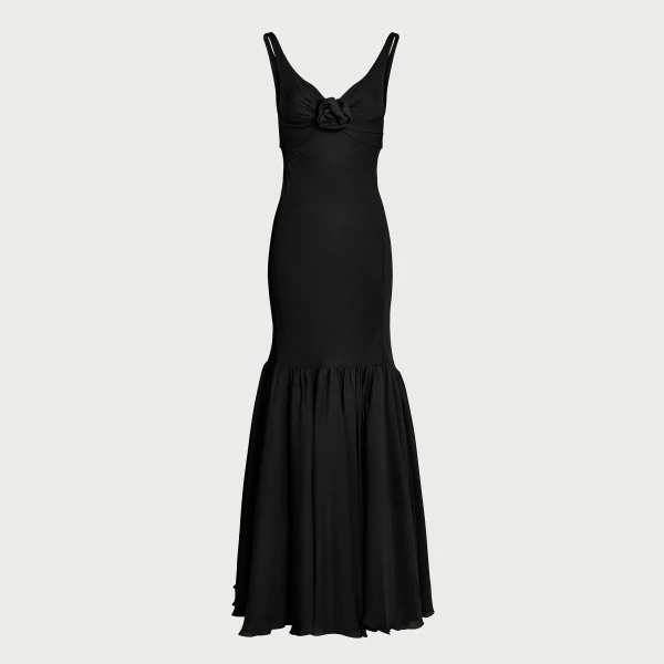 Giambattista Valli Long Black Trumpet Dress - Giambattista Valli Dresses - Romantic Couture - Shop at Luxury Shoes 