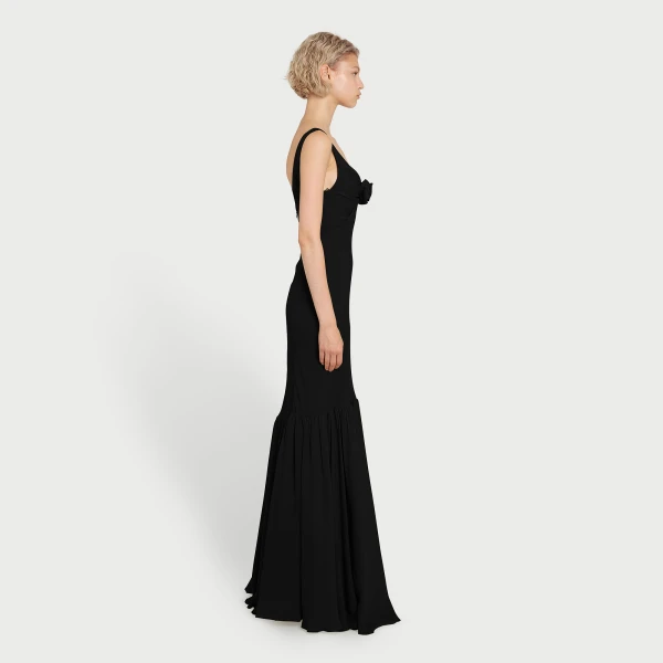 Giambattista Valli Long Black Trumpet Dress - Giambattista Valli Dresses - Romantic Couture - Shop at Luxury Shoes 