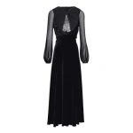 Giambattista Valli Long Black Velvet And Lace Dress - Giambattista Valli Dresses - Romantic Couture - Shop at Luxury Shoes 
