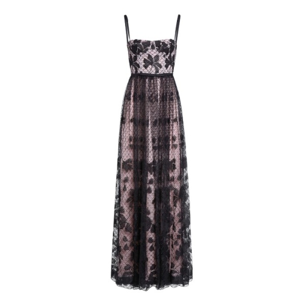 Giambattista Valli Long Corset Dress In Tulle With Floral Embroidery - Giambattista Valli Dresses - Romantic Couture - Shop at Luxury Shoes 
