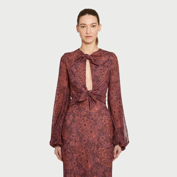 Giambattista Valli Long Cotton Paisley Field Dress - Giambattista Valli Dresses - Romantic Couture - Shop at Luxury Shoes 