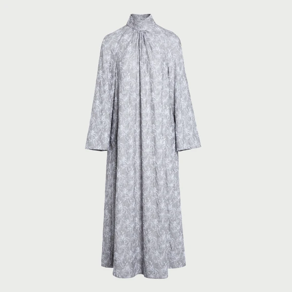 Giambattista Valli Long Gray Dress In Chinoiserie Embroidered Wool - Giambattista Valli Dresses - Romantic Couture - Shop at Luxury Shoes 