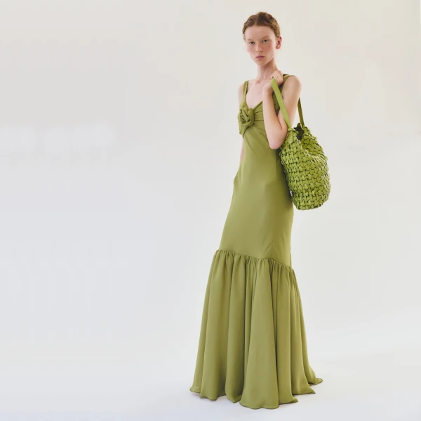 Giambattista Valli Long Green Trumpet Dress - Giambattista Valli Dresses - Romantic Couture - Shop at Luxury Shoes 
