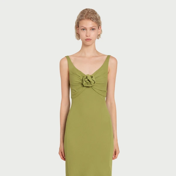 Giambattista Valli Long Green Trumpet Dress - Giambattista Valli Dresses - Romantic Couture - Shop at Luxury Shoes 