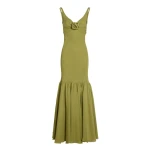 Giambattista Valli Long Green Trumpet Dress - Giambattista Valli Dresses - Romantic Couture - Shop at Luxury Shoes 