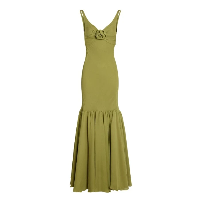 Long-Green-Trumpet-Dress-Giambattista-Valli-Dresses-777380_nobg Giambattista Valli Long Green Trumpet Dress - Giambattista Valli Dresses - Romantic Couture - Shop at Luxury Shoes