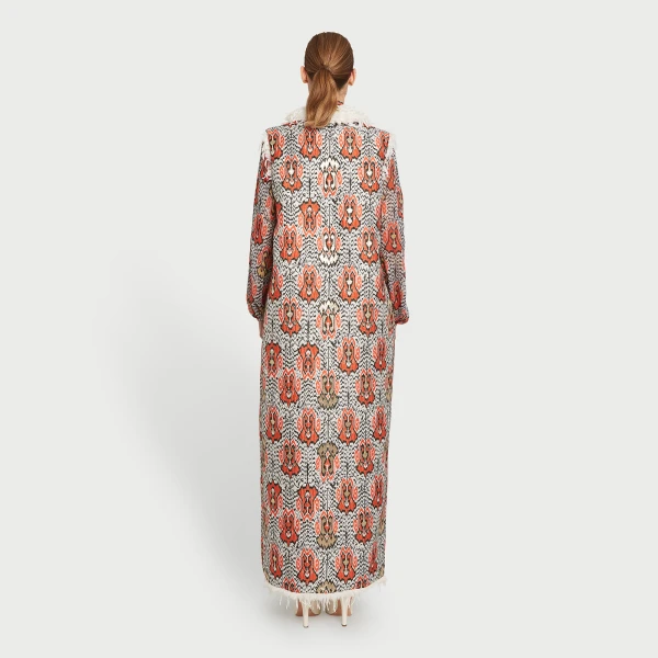 Giambattista Valli Long Ikat Jacquard Sleeveless Coat - Giambattista Valli Coats - Romantic Couture - Shop at Luxury Shoes 
