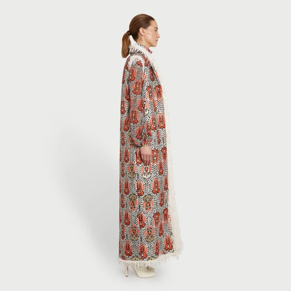 Giambattista Valli Long Ikat Jacquard Sleeveless Coat - Giambattista Valli Coats - Romantic Couture - Shop at Luxury Shoes 