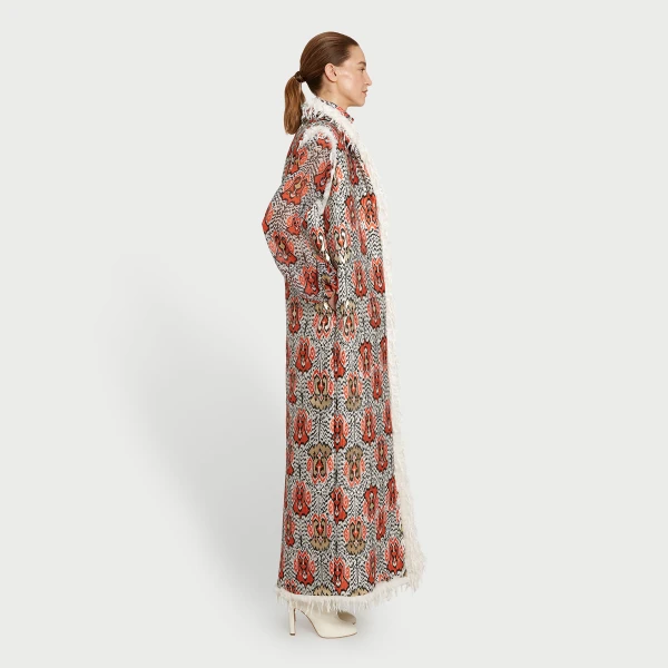 Giambattista Valli Long Ikat Jacquard Sleeveless Coat - Giambattista Valli Coats - Romantic Couture - Shop at Luxury Shoes 