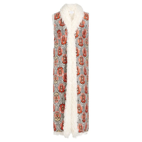 Giambattista Valli Long Ikat Jacquard Sleeveless Coat - Giambattista Valli Coats - Romantic Couture - Shop at Luxury Shoes 
