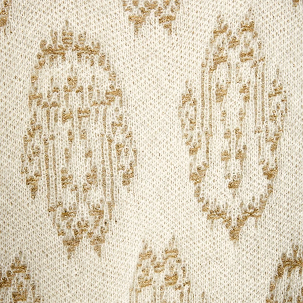 Giambattista Valli Long Ivory And Gold Ikat Cardigan - Giambattista Valli Fall Winter 25/26 - Romantic Couture - Shop at Luxury Shoes 