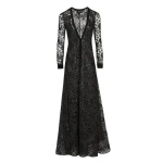 Giambattista Valli Long Kaftan Dress With Shimmering Black Embroidery - Giambattista Valli Dresses - Romantic Couture - Shop at Luxury Shoes 