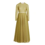 Giambattista Valli Long Mustard Ribbon Macramé Dress - Giambattista Valli Dresses - Romantic Couture - Shop at Luxury Shoes 