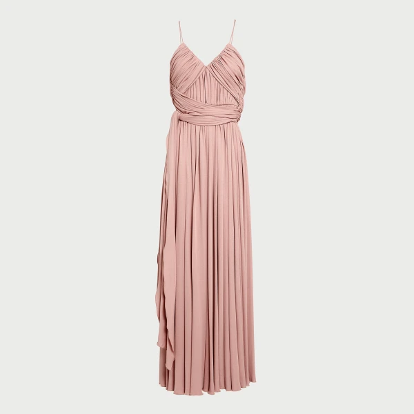 Giambattista Valli Long Pink Dress With Cape - Giambattista Valli Dresses - Romantic Couture - Shop at Luxury Shoes 