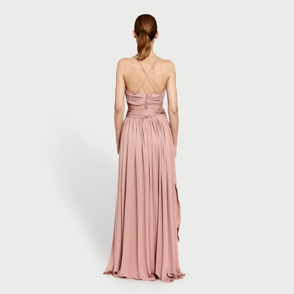 Giambattista Valli Long Pink Dress With Cape - Giambattista Valli Dresses - Romantic Couture - Shop at Luxury Shoes 