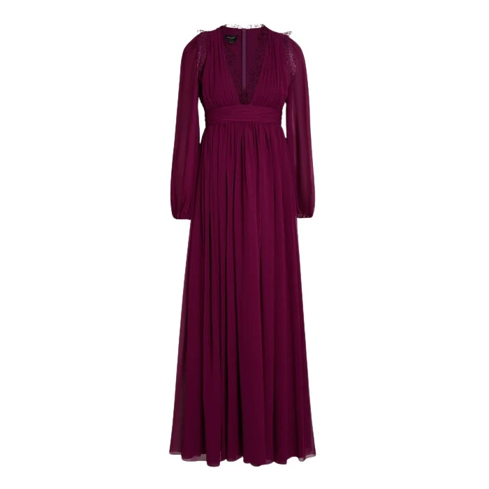 Long-Purple-Silk-Dress-And-Lace-Collar-Giambattista-Valli-Dresses-781605_nobg Giambattista Valli Long Purple Silk Dress And Lace Collar - Giambattista Valli Dresses - Romantic Couture - Shop at Luxury Shoes
