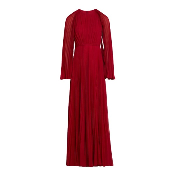 Giambattista Valli Long Red Cape Silk Dress - Giambattista Valli Dresses - Romantic Couture - Shop at Luxury Shoes 