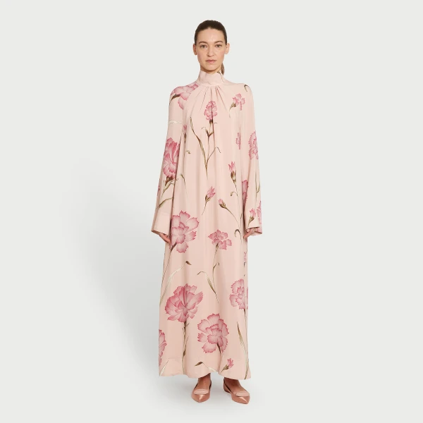 Giambattista Valli Macro Carnation Pink Kaftan Dress - Giambattista Valli Dresses - Romantic Couture - Shop at Luxury Shoes 