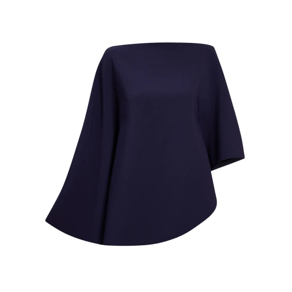 Safiyaa Marcella Top in Azurite - Safiyaa Tops - Heavy Crepe Cape Gown - Shop at Luxury Shoes 