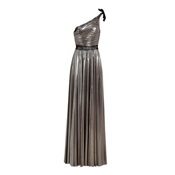 Giambattista Valli Maxi Asymmetrical Silver Liquid Jersey Dress - Giambattista Valli Dresses - Romantic Couture - Shop at Luxury Shoes 