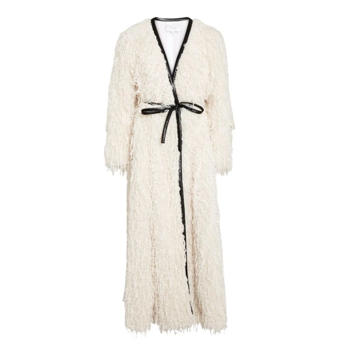 Maxi-Ivory-Coat-In-Feathery-Fake-Fur-Giambattista-Valli-Coats-730559_nobg Giambattista Valli Maxi Ivory Coat In Feathery Fake Fur - Giambattista Valli Coats - Romantic Couture - Shop at Luxury Shoes