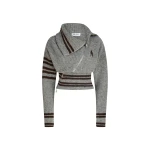The Attico Melange Grey Cardigan - The Attico Knitwear - Designed by Gilda Ambrosio & Giorgia Tordini - Shop at Luxury Shoes 